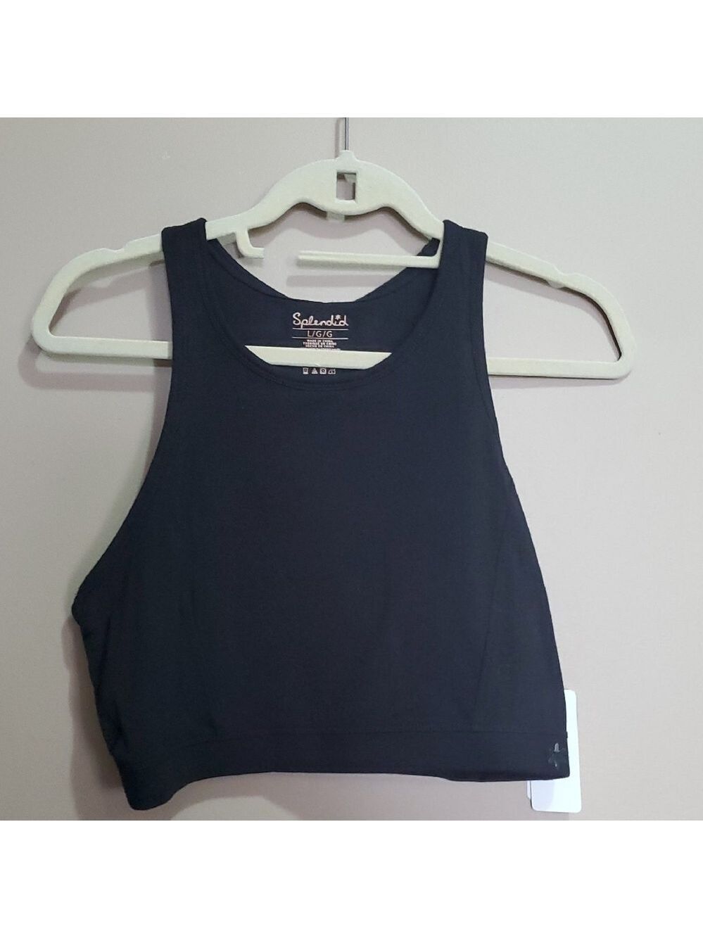 Splendid Black Crop Top Size Large